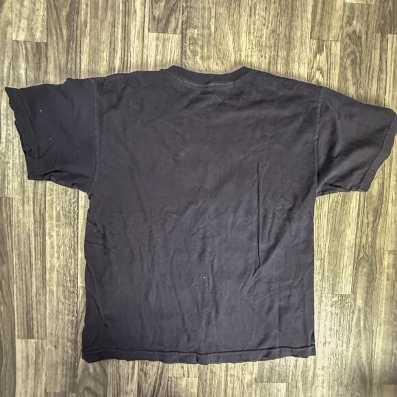 VANS Off The Wall Distressed Logo T-Shirt Black Teal Yellow Graphic Skate Tee - Picture 2 of 5